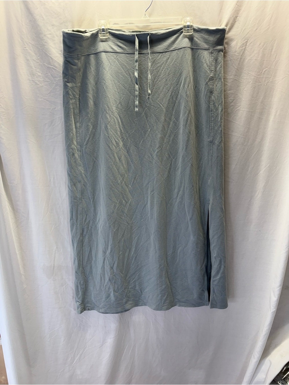 Malibu Light Blue Drawstring Maxi Skirt with Side Slit